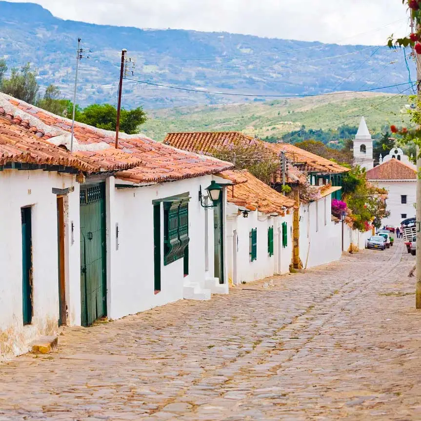 Calles tradicionales de un pueblo de Boyacá